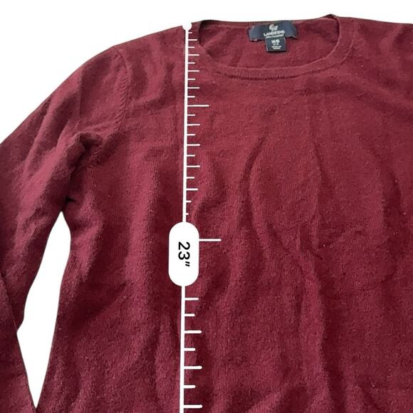 LANDS’ END Classic CASHMERE Burgundy Women's crew neck sweater Size XS - Picture 6 of 14